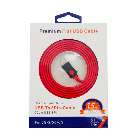 iPhone Cable- Premium Flat USB Cable