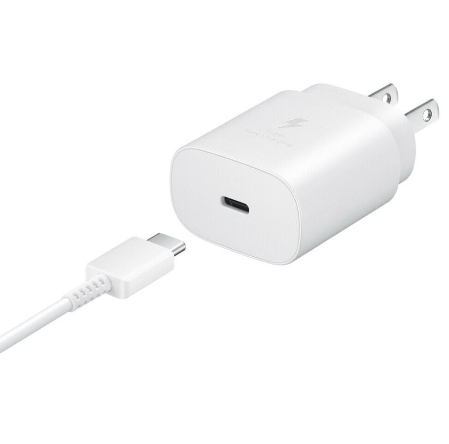 2 in 1 Type-C 25W Super Fast Charging Adapter w/ Type-C to Type-C Cable 3ft / 1m (White Box)