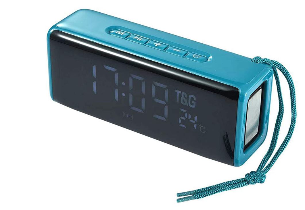 Portable Wireless Speaker With Alarm Clock Display Feature (TG174)
