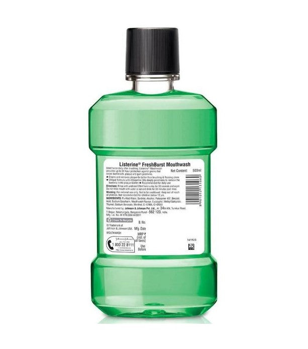 Listerine- Mouth Wash Fresh Burst (500ml/ 16.901fl oz.)