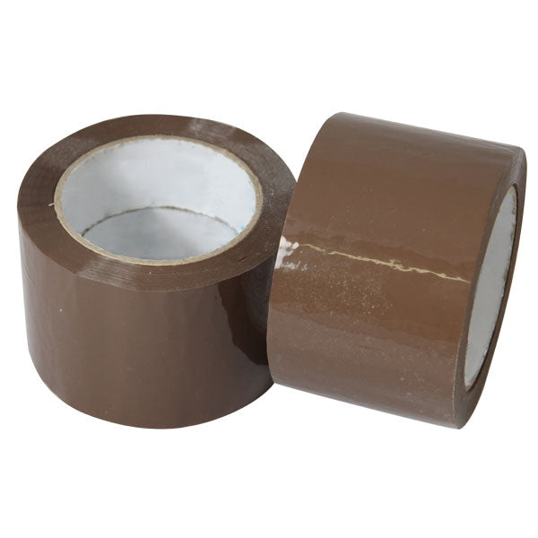 3" x 110 Yard Brown / Clear (2 mil) PPC Carton Sealing Tape (6 pcs/Pack)