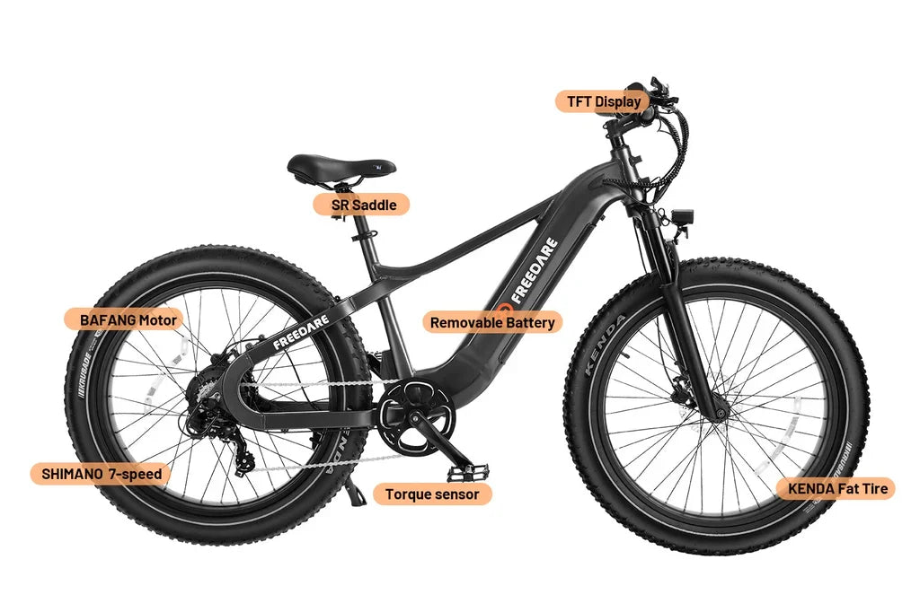 Freedare Saiga Electric Mountain Bike – 750W Motor, 48V Battery, Full Suspension E-Bike