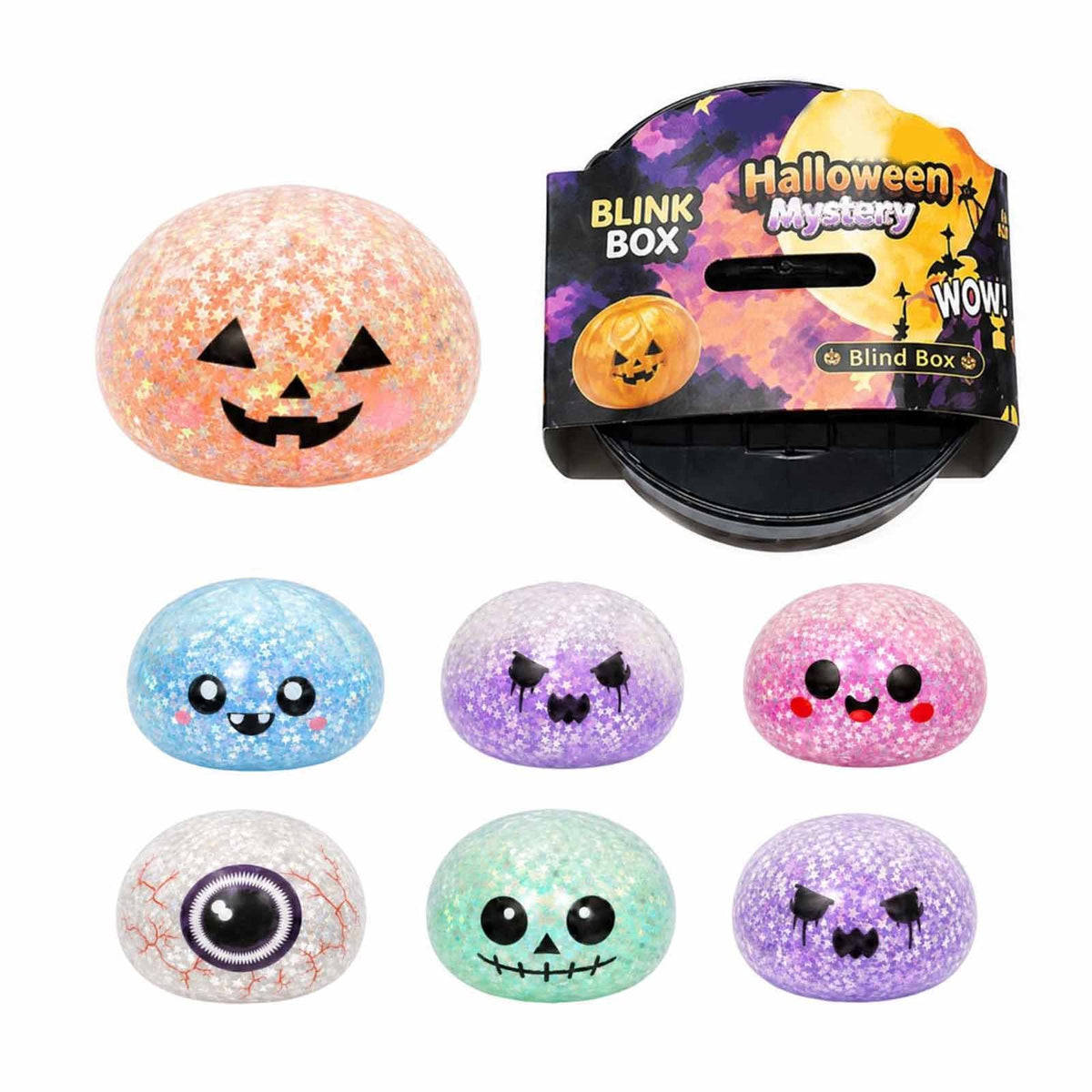 Squishy Toy - Halloween Shiny Glitter Dumpling w/ Jelly Beans Inside