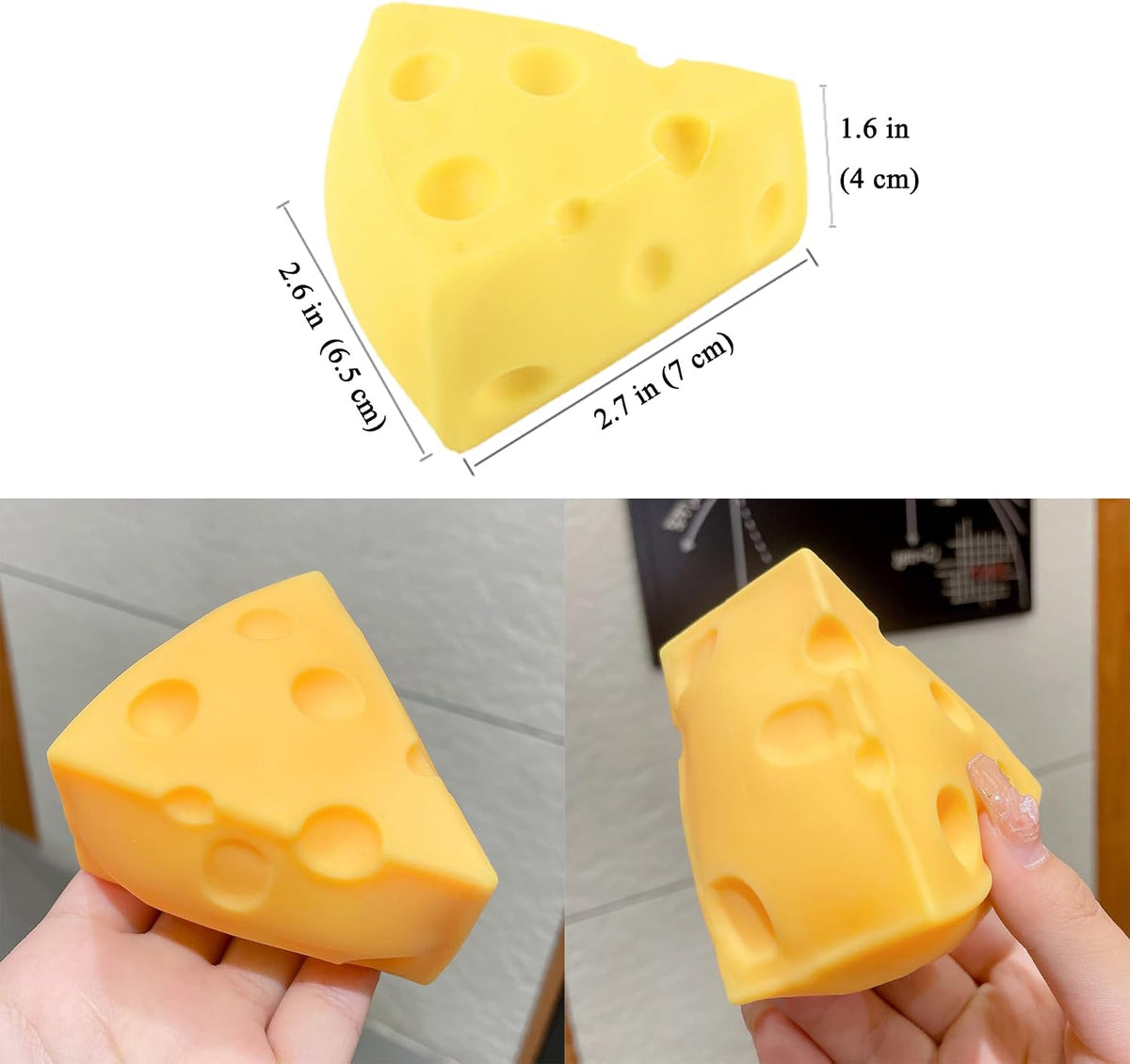 Squishy Toy - Mini Cheese Soft Squeeze (Triangle Shaped)