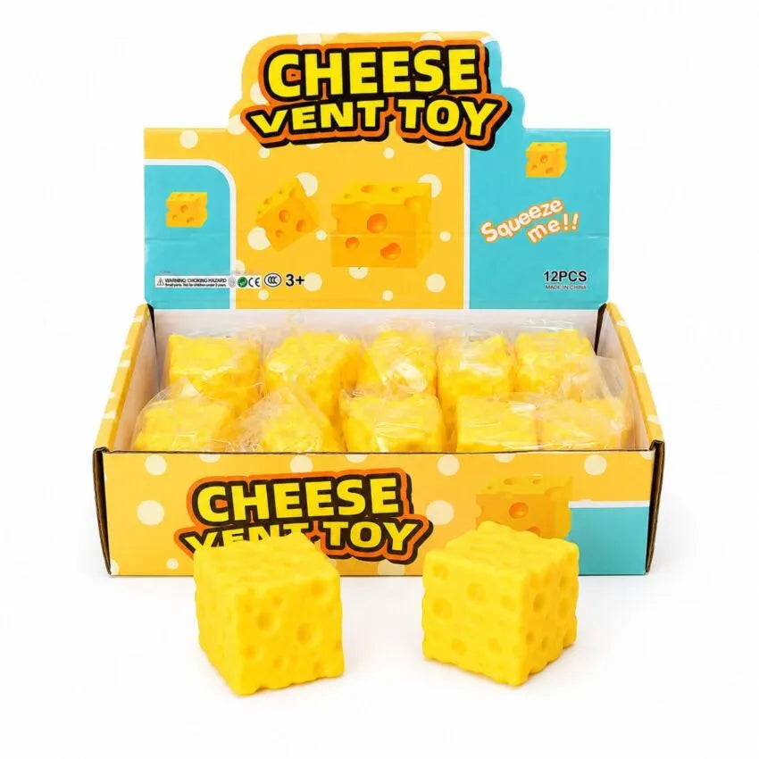 Squishy Toy - Mini Cheese Soft Squeeze (Square Shaped)