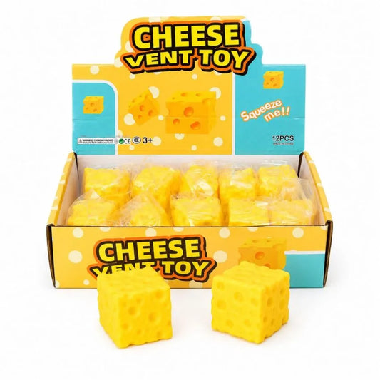 Squishy Toy - Mini Cheese Soft Squeeze (Square Shaped)