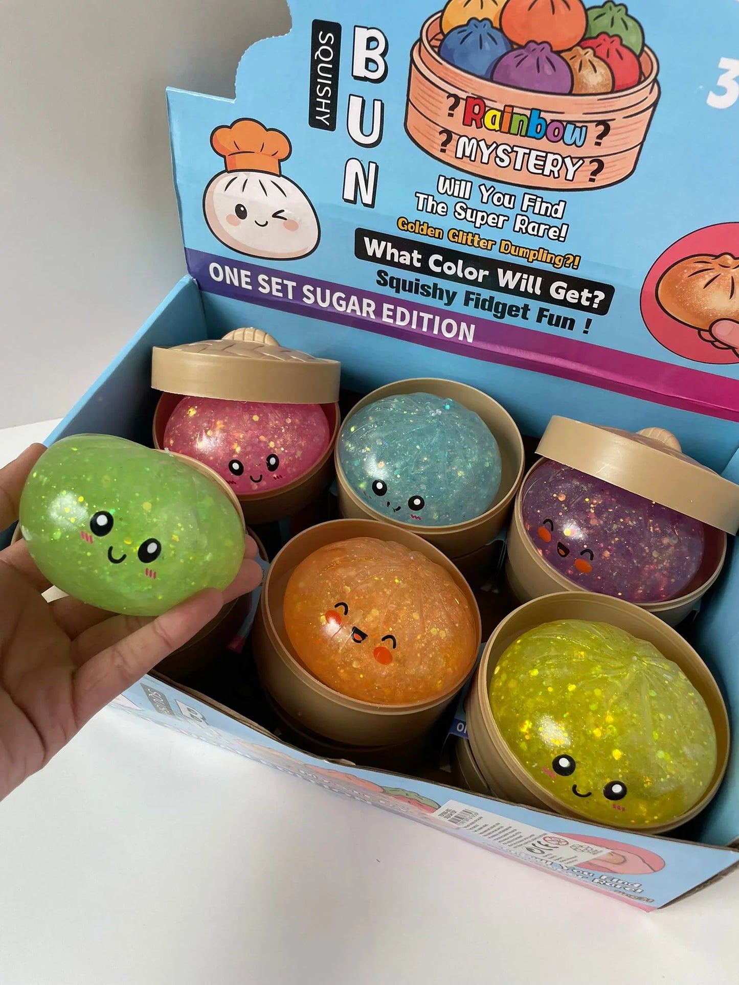 Squishy Toy - Glitter Dumpling (12 in a Display Box)