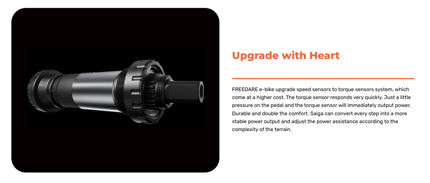 Freedare Saiga Electric Mountain Bike – 750W Motor, 48V Battery, Full Suspension E-Bike
