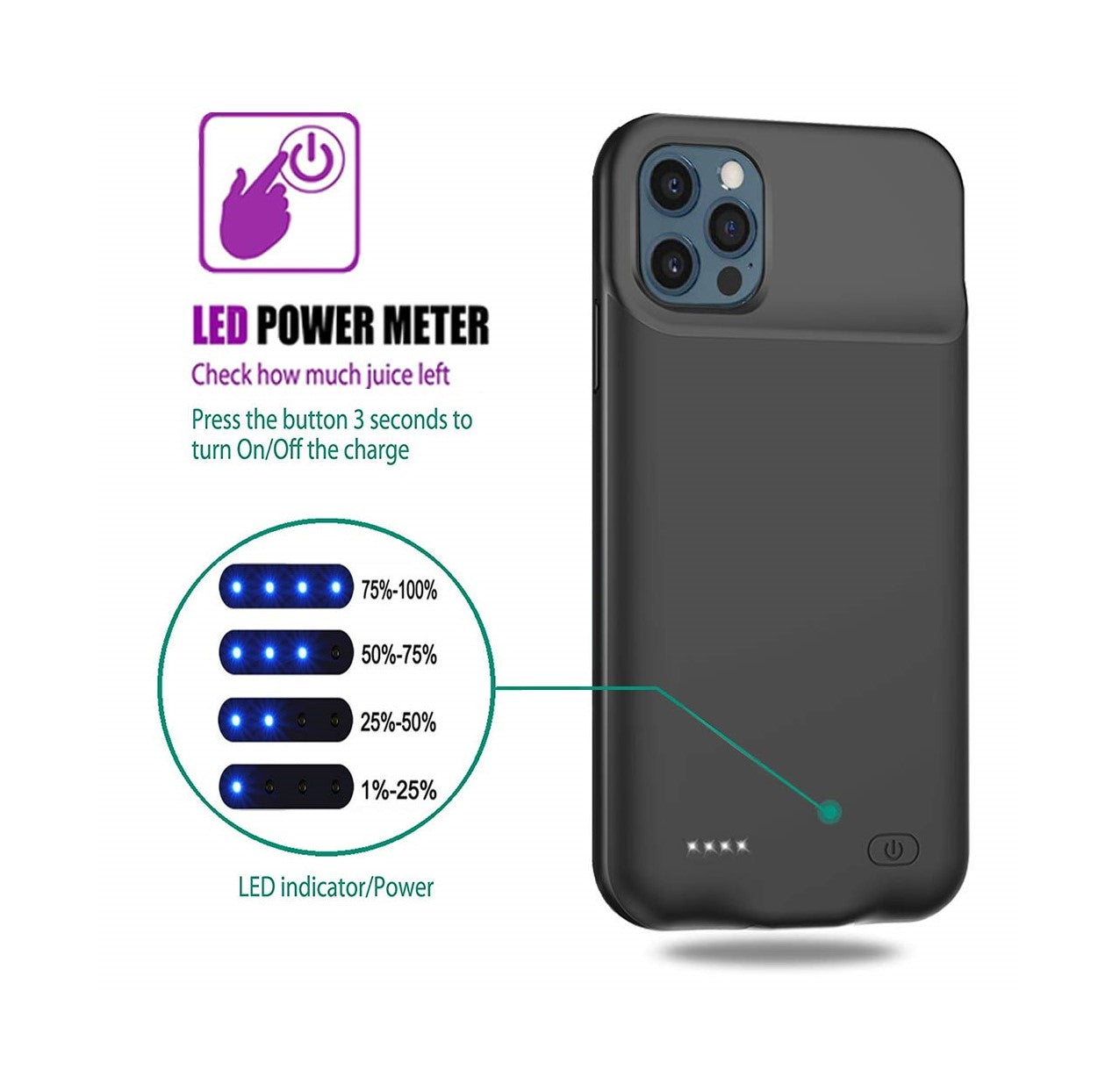 Power Case for iPhone 12 Pro max (6.7") (7000 mAh)