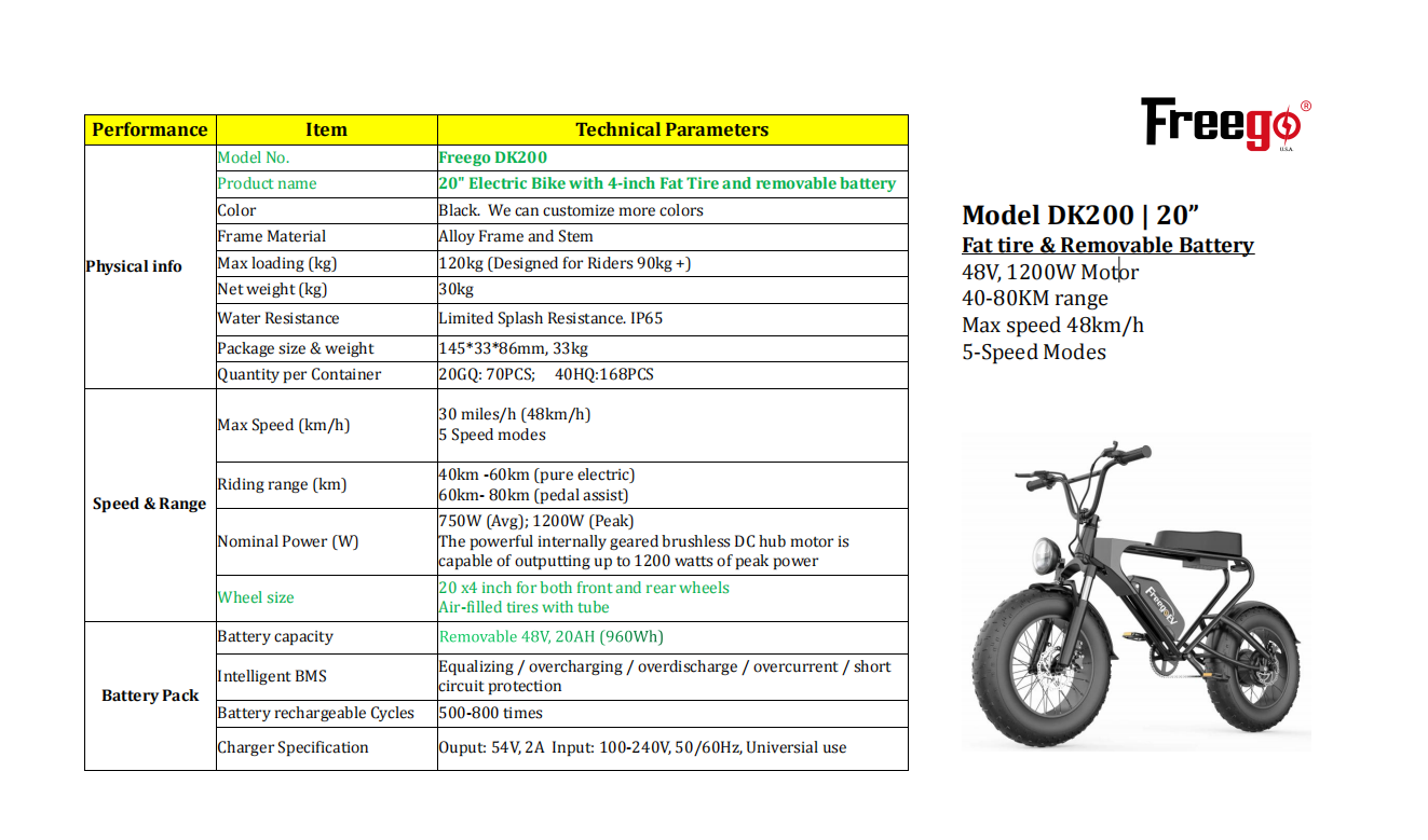 Freego DK-200 (20" Wheel)