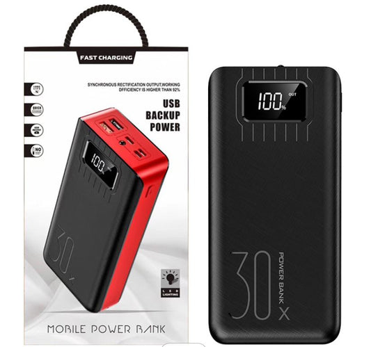 Power Bank 30000mah (USB Backup Power w/ LED Display)