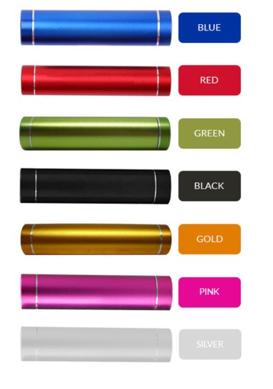 Power Bank 3000 mAh (Cylindrical Lipsticks Style Metallic Finish)