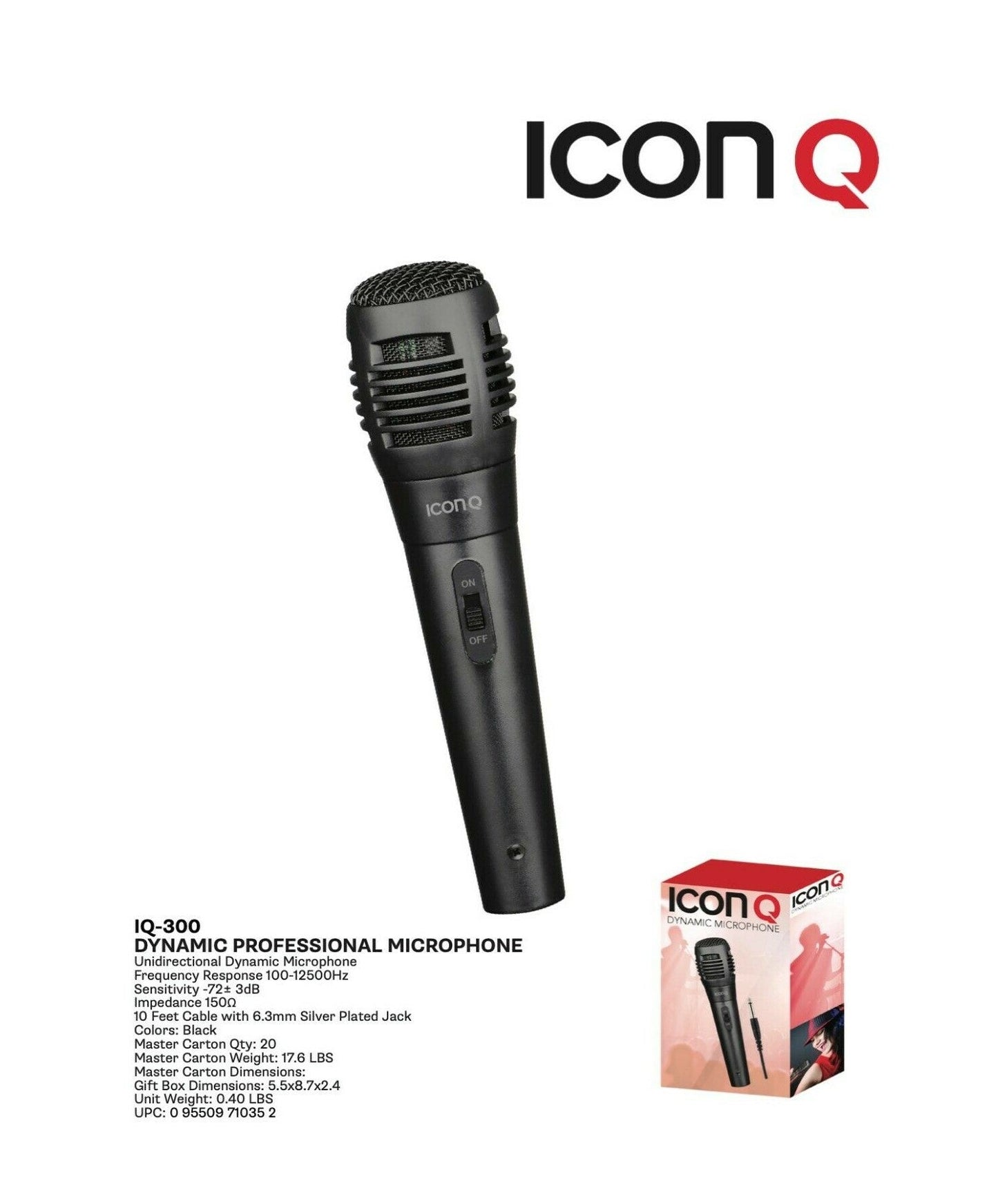 ICON Q Dynamic Microphone (Wired) (IQ-300)