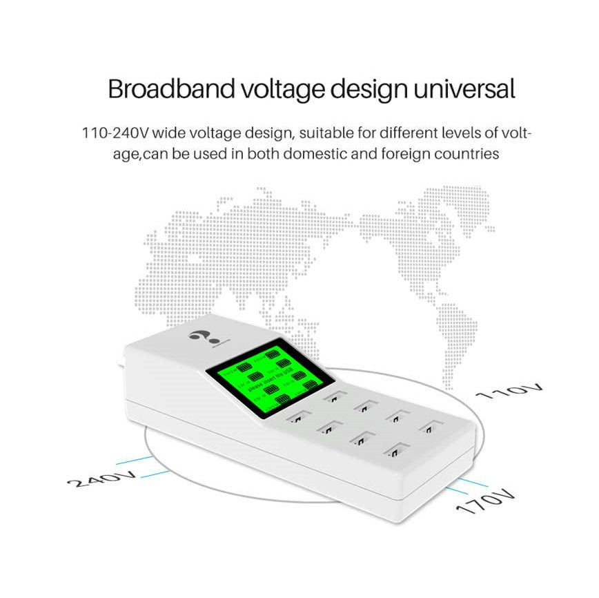 40W USB Charger with 8 Port