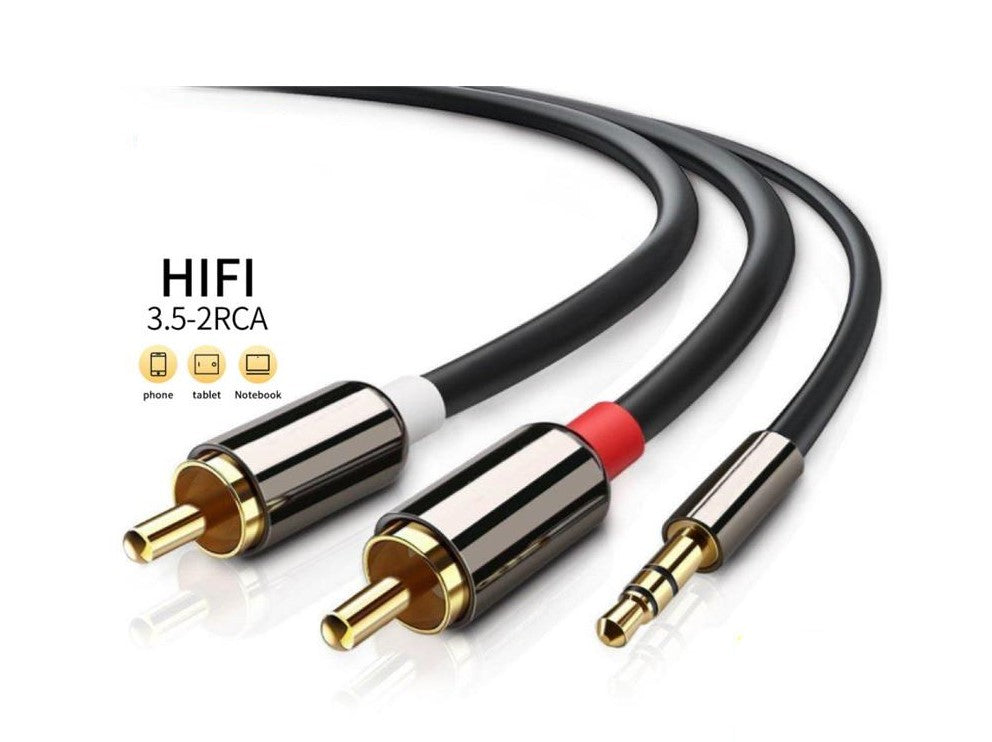 3.5mm Aux to RCA 2-Jack Audio Cable (1.5M / 5ft)