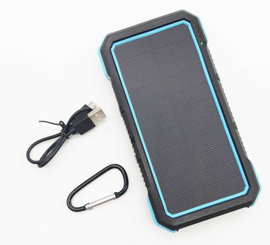 Power Bank - Solar Wireless Charging W/LED Light (25000mah)