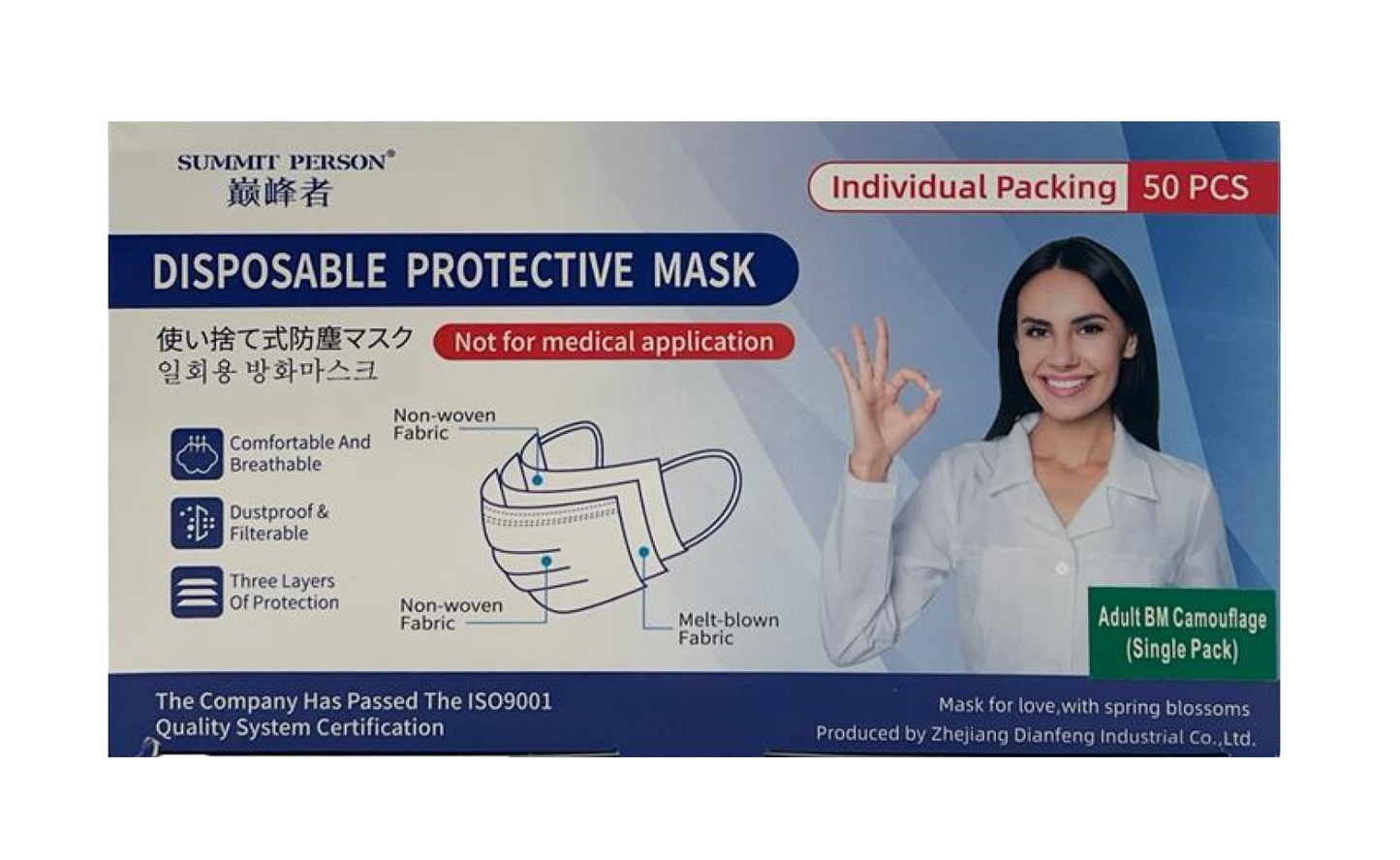 Camouflage Mask - 50pcs / Box (Individually Wrapped)