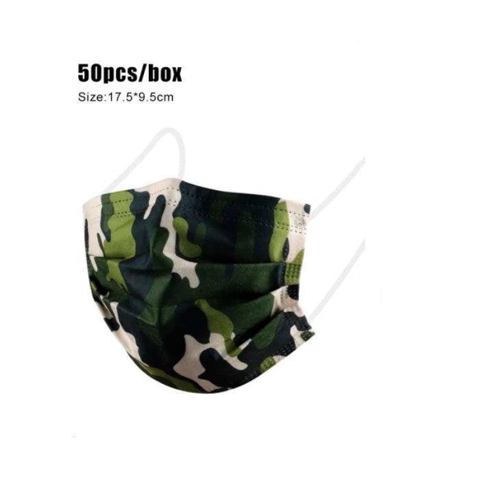 Camouflage Mask - 50pcs / Box (Individually Wrapped)