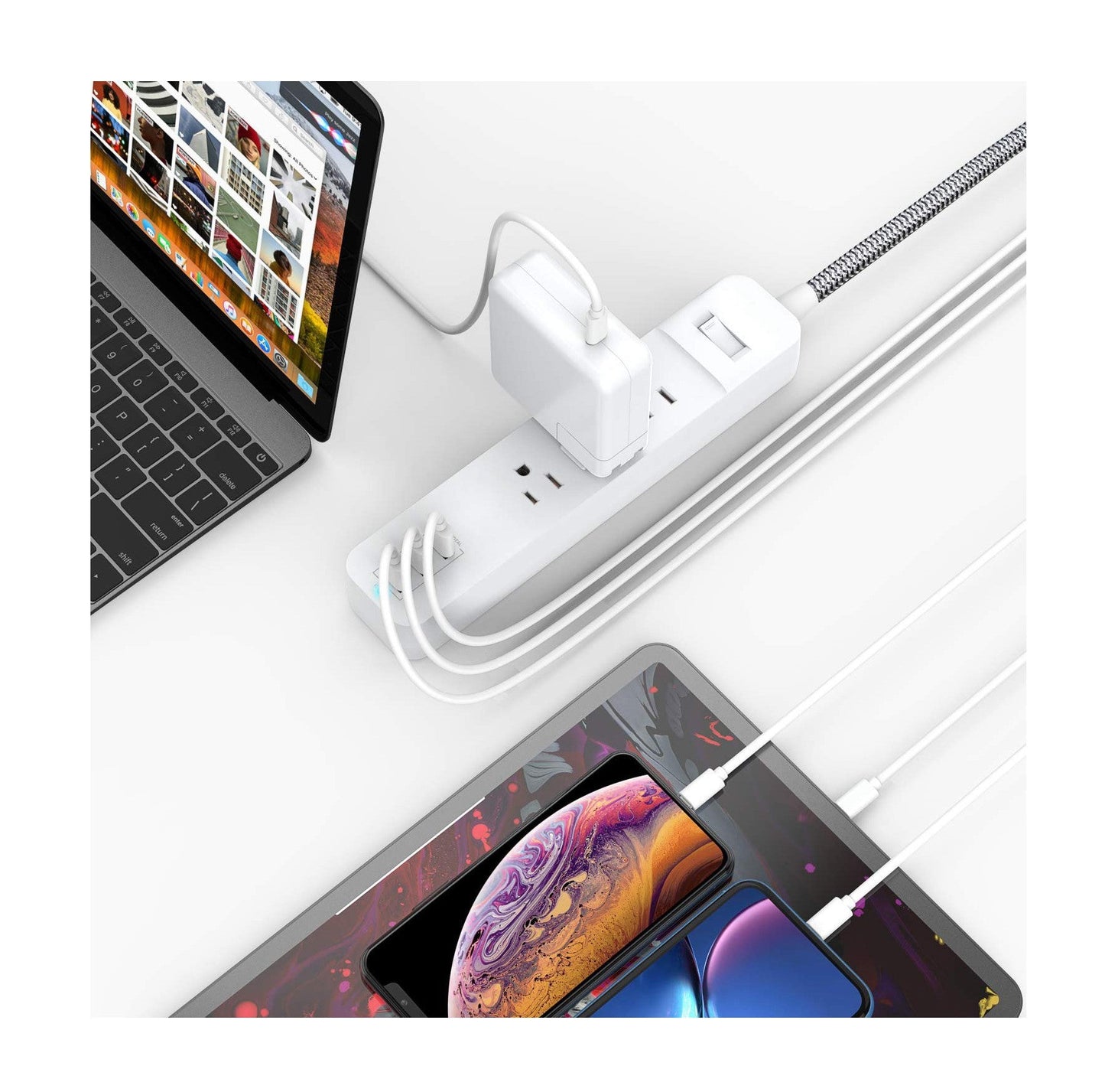 ICONQ - 3 Outlet + 3 USB Port Power Strip - IQ-200