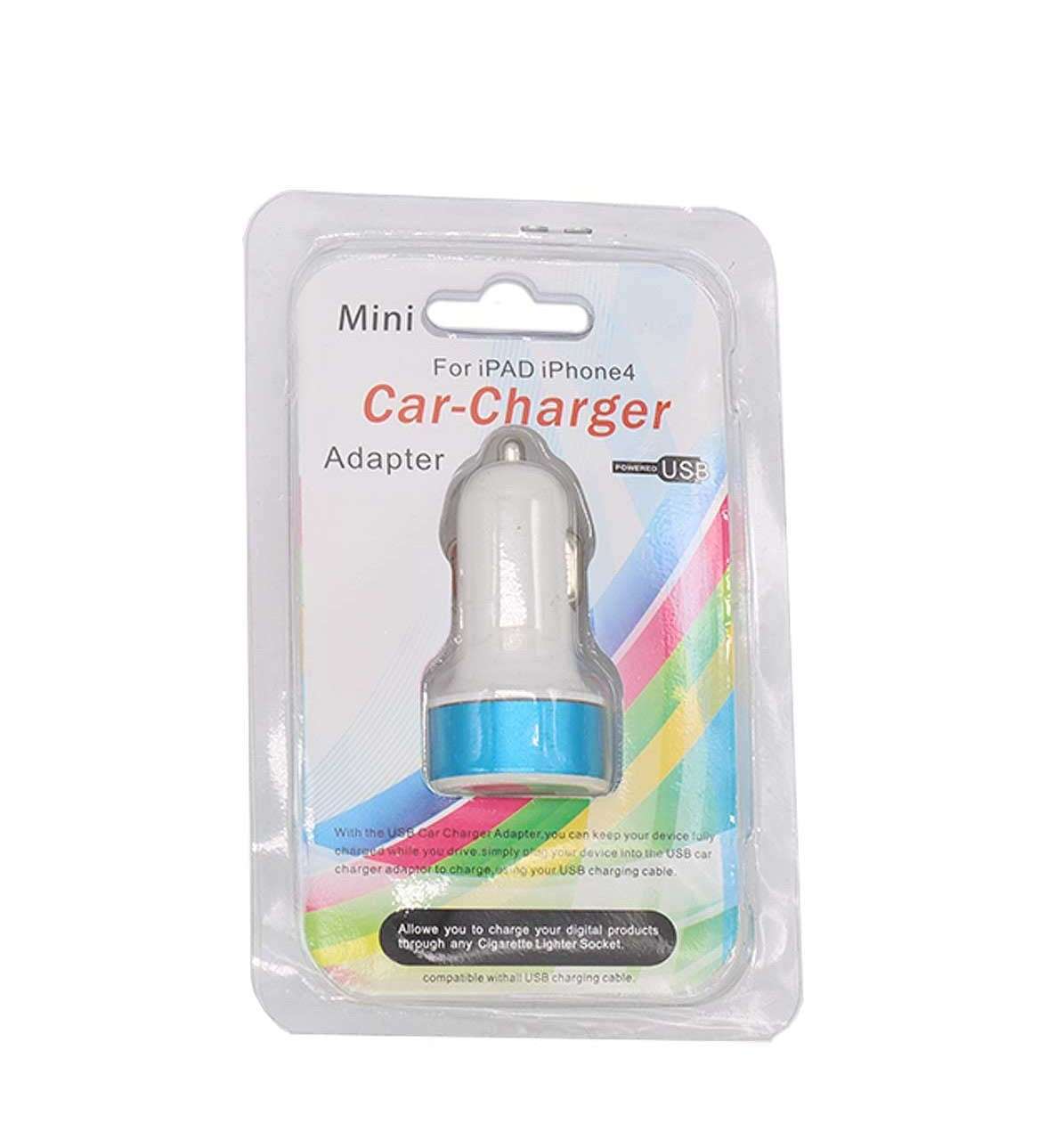 Car Adapter- 2 Port (w/ Package) Color Edge