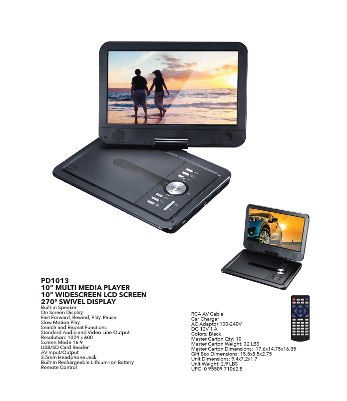 Portable Multimedia Player 10'' (PD1013)