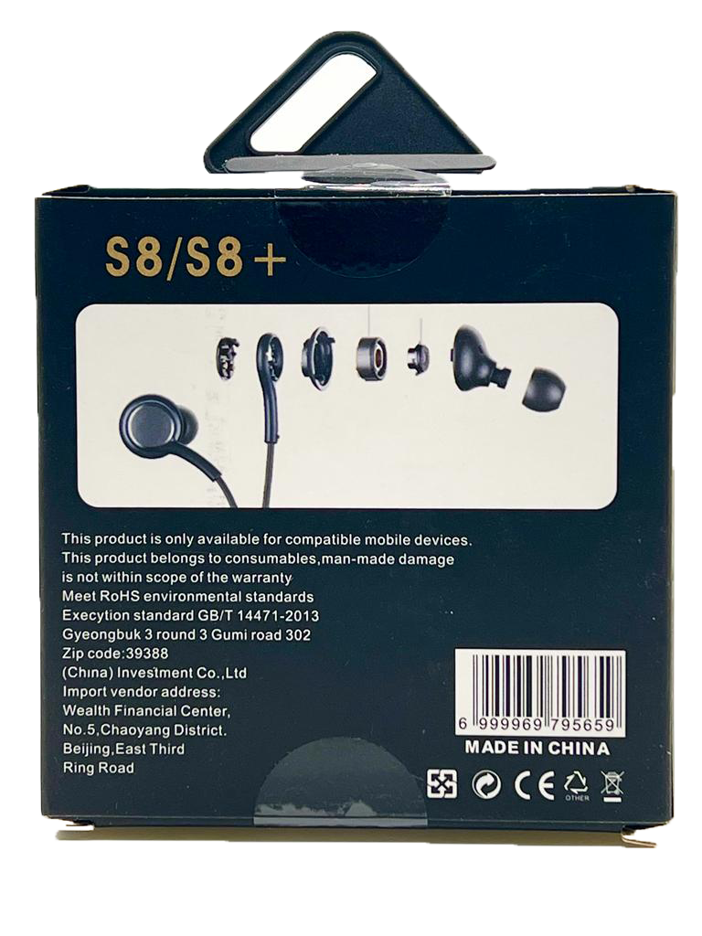 Super Bass stereo handsfree earphones (S8+)