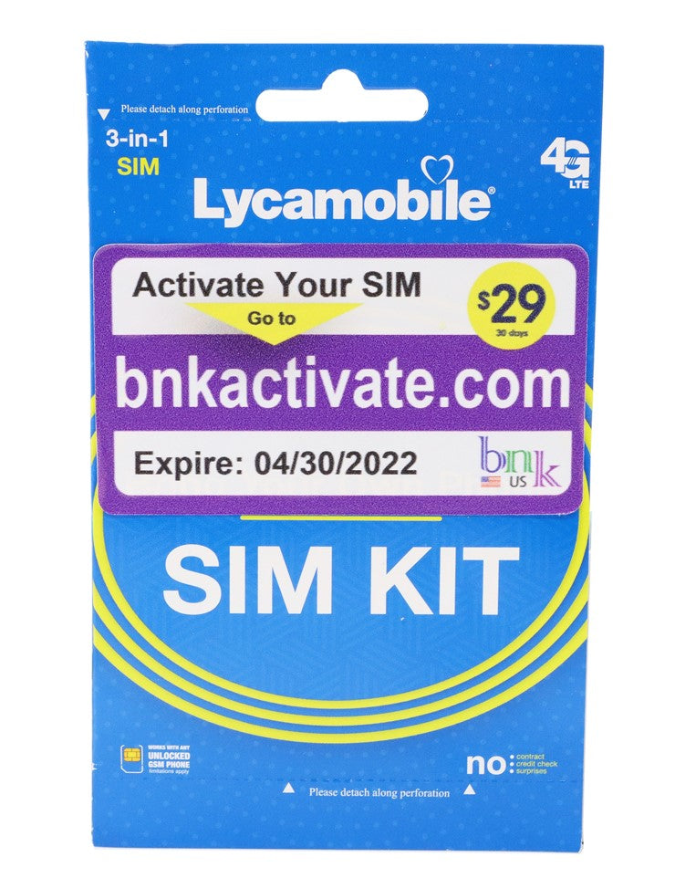 Sim Card- Lyca Mobile $29 plan (Prepaid)