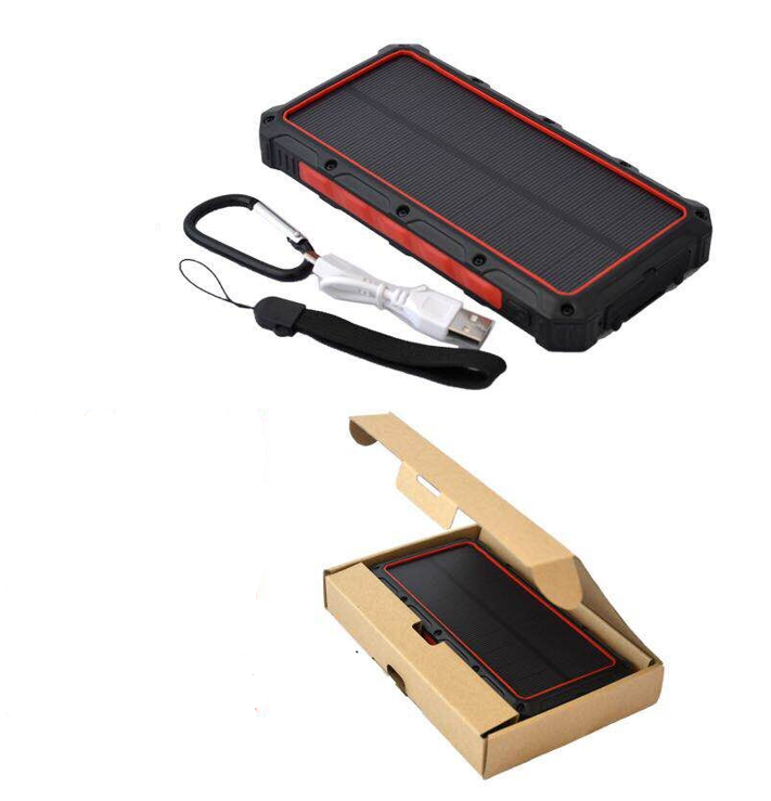 Power Bank - Solar Wireless Charging W/LED Light (20000mah)