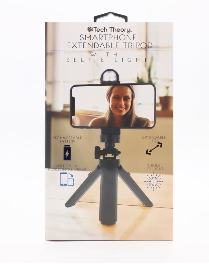 Tech Theory- Smartphone Extendable Tripod W/Selfie Light (TT-SPTL)