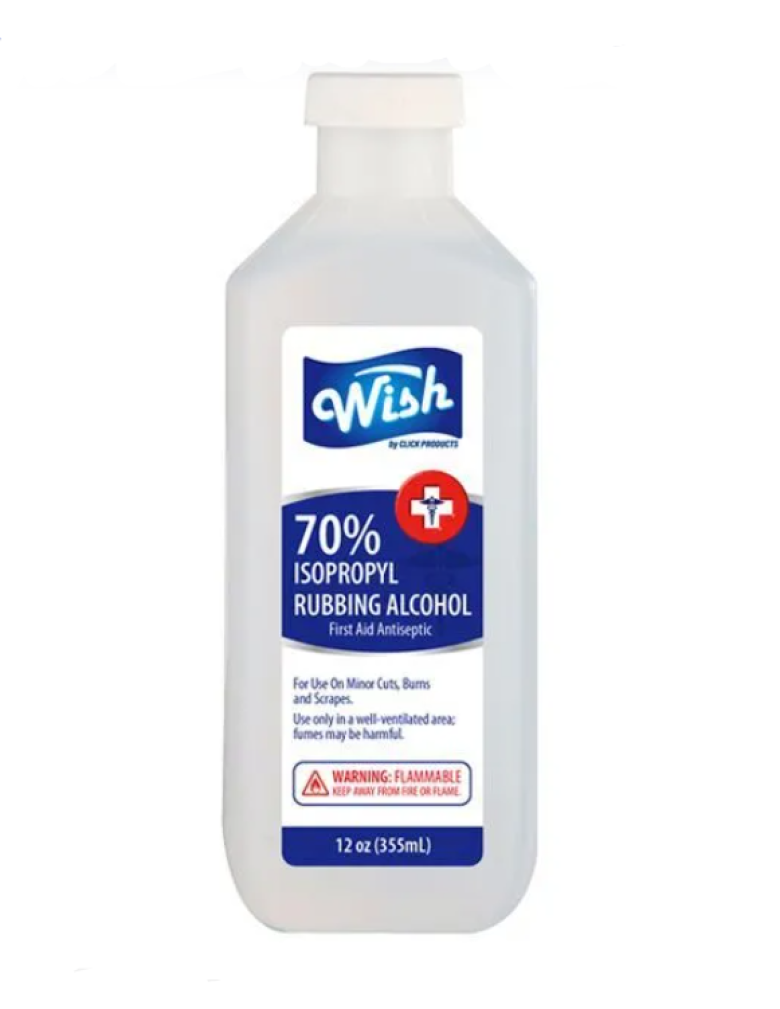 Wish 70% Isopropyl Rubbing Alcohol (12 oz.) (84 cases = 2016 ct. per Pallet) (Unit Price - $2.50)