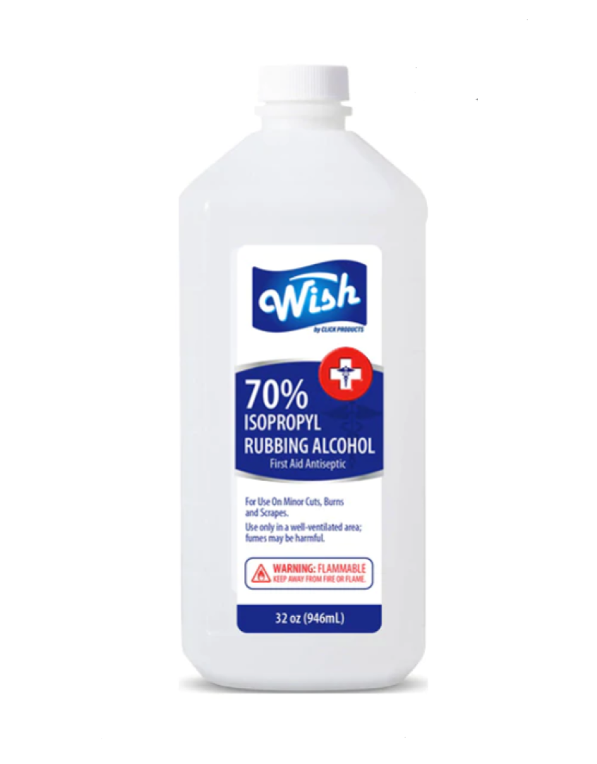 Wish 70% Isopropyl Rubbing Alcohol (32 oz.) (12 pcs/ Case) (Unit price $3.50)