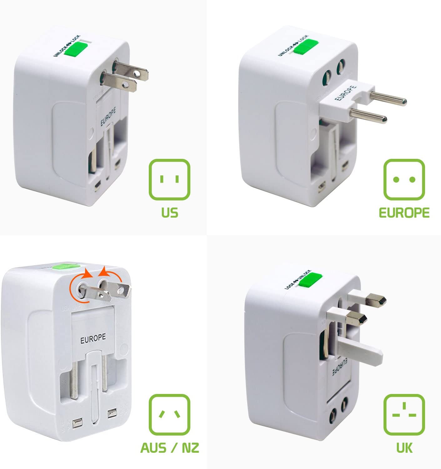 International Universal Wall Adapter (1 USB) (CAI-11)