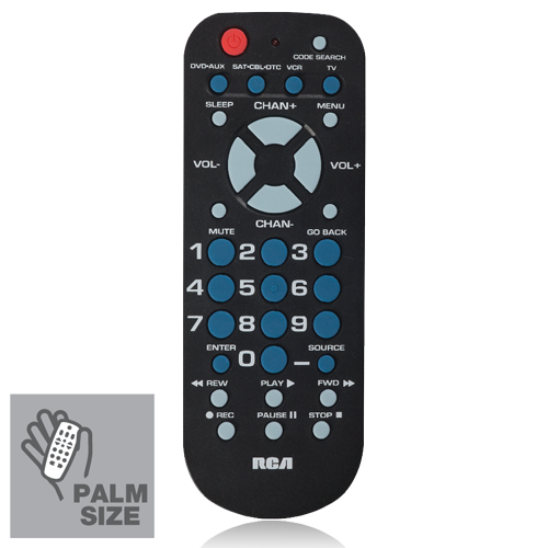 RCA 3 Device Universal Palm Size Remote (RCR504BR)