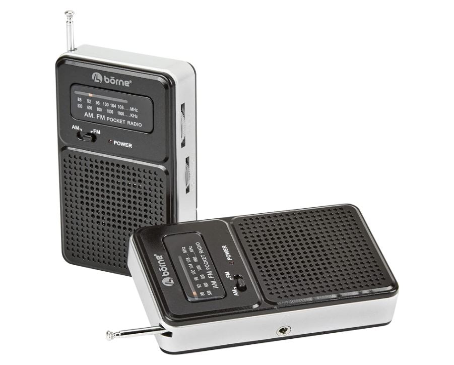 Borne - Portable AM/FM Radio Player w/ Belt Clip (PR200)