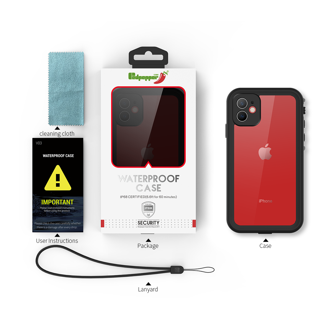 Case- Waterproof (Red Pepper) (All iPhones)