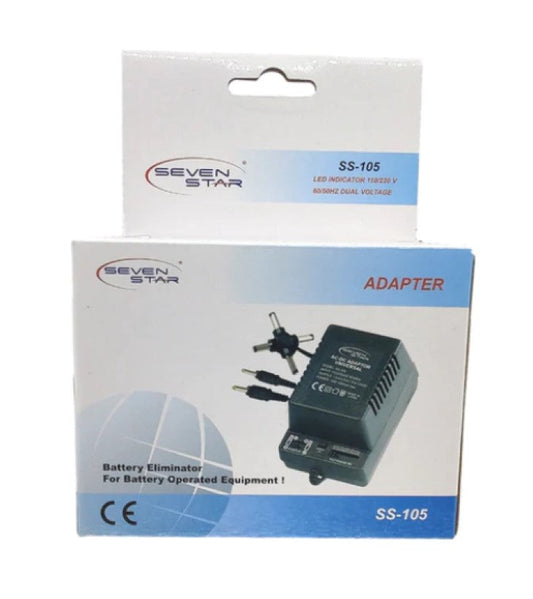 Seven Star Universal AC/DC Adapter 3 Plug (1000MA) - SS105